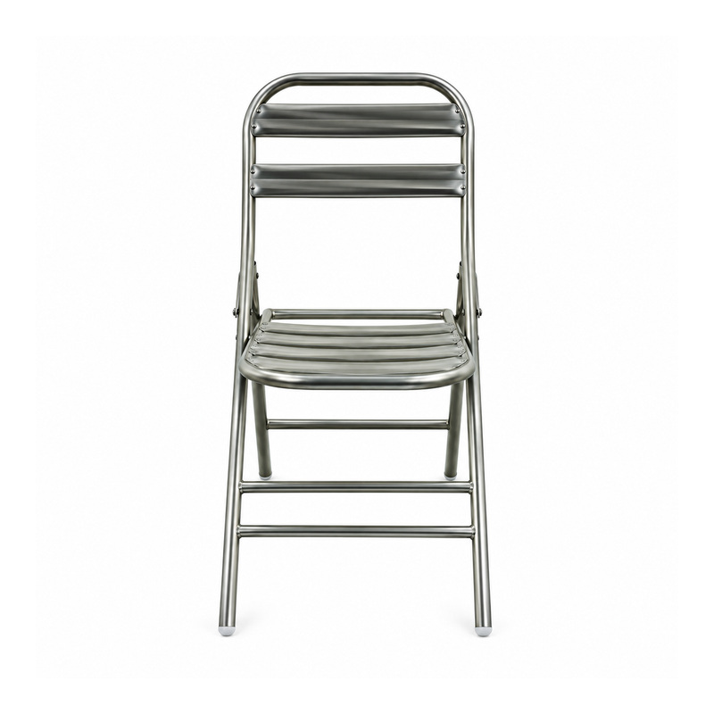 YMX-G-004 Outdoor Silver Slatted Folding Chair
