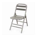 YMX-G-004 Outdoor Silver Slatted Folding Chair right 45 view