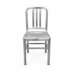 YMX-G-005 Outdoor Silver Vertical-Back Bistro Chair front view