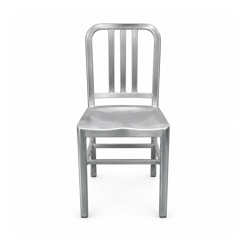 YMX-G-005 Outdoor Silver Vertical-Back Bistro Chair