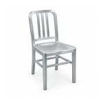YMX-G-005 Outdoor Silver Vertical-Back Bistro Chair left 45 view