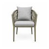 YMX-L-001 Outdoor Grey Rope-Woven Cushioned Armchair