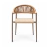 YMX-L-006 Outdoor Tan Rope Curved-Back Armchair