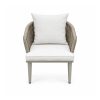 YMX-L-008 Outdoor Grey Rope Armchair with Ivory Cushions