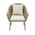 YMX-L-009 Outdoor Chunky Rope Cushioned Armchair front view