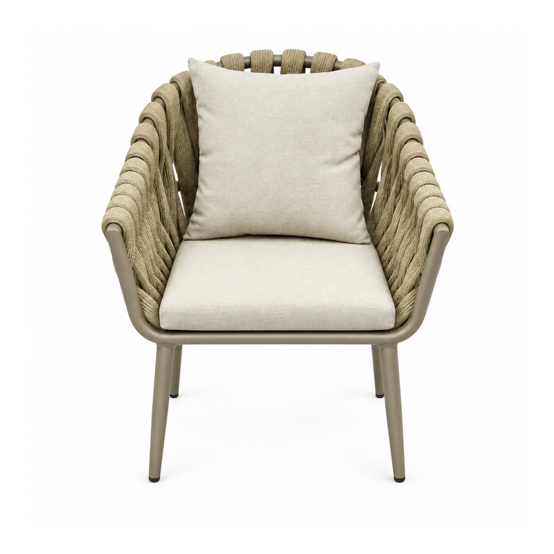 YMX-L-009 Outdoor Chunky Rope Cushioned Armchair