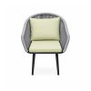 YMX-L-012 Outdoor Grey Bucket-Back Cushioned Armchair