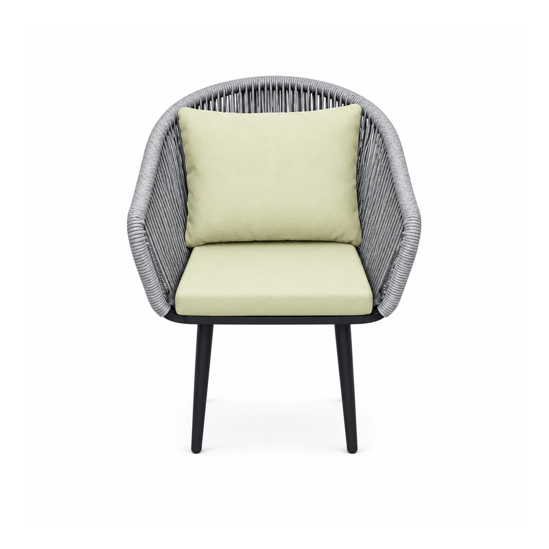 YMX-L-012 Outdoor Grey Bucket-Back Cushioned Armchair
