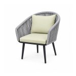 YMX-L-012 Outdoor Grey Bucket-Back Cushioned Armchair right 45 view