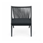 YMX-L-013 Outdoor Black Fine-Rope Armchair front view