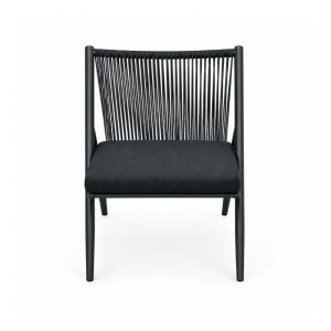 Outdoor Black Fine-Rope Armchair