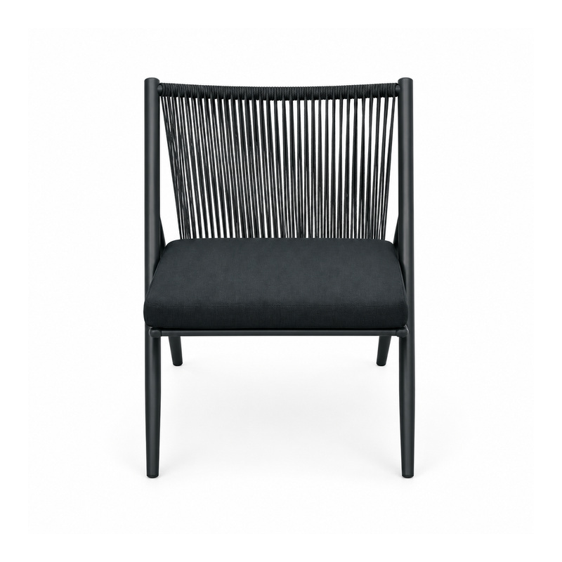 YMX-L-013 Outdoor Black Fine-Rope Armchair