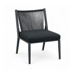 YMX-L-013 Outdoor Black Fine-Rope Armchair left 45 view