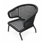 YMX-L-024 Outdoor Black Open-Weave Armchair left 45 view