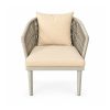 YMX-L-028 Outdoor Cream Rope Cushioned Armchair