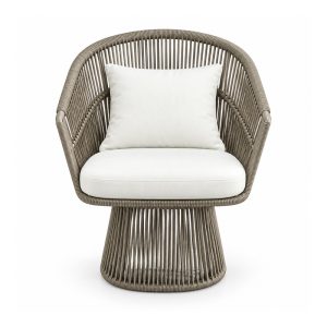 Outdoor Grey Rope Swivel Lounge Chair