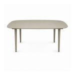 YMX-L-101 Outdoor Beige Rounded-Rectangle Dining Table front view