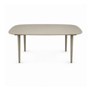Outdoor Beige Rounded-Rectangle Dining Table