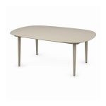 YMX-L-101 Outdoor Beige Rounded-Rectangle Dining Table right 45 view