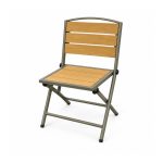 YMX-S-006 Outdoor Wood-Look Slat Folding Chair right 45 view