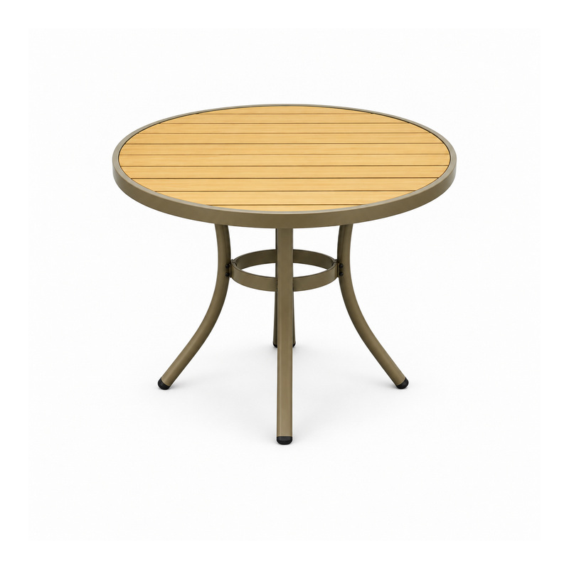 YMX-S-102 Outdoor Round Wood-Look Slat Bistro Table