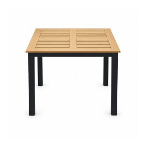 Outdoor Square Wood-Look Slat Dining Table