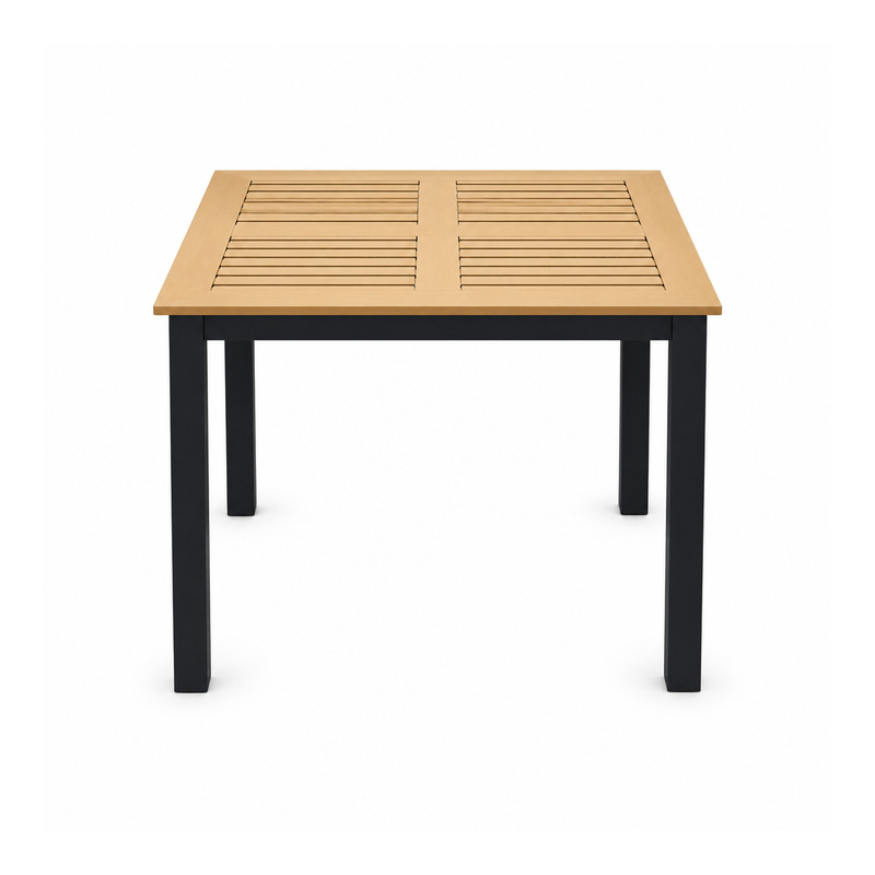 YMX-S-109 Outdoor Square Wood-Look Slat Dining Table