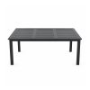 YMX-S-112 Outdoor Black Rectangular Slatted Dining Table