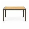 YMX-S-113 Outdoor Wood-Look Slat Dining Table with Brown Frame