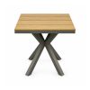 YMX-S-114 Outdoor Square Wood-Look Slat X-Base Table