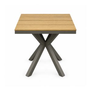 Outdoor Square Wood-Look Slat X-Base Table
