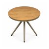 YMX-S-115 Outdoor Round Wood-Look Slat Cross-Leg Table