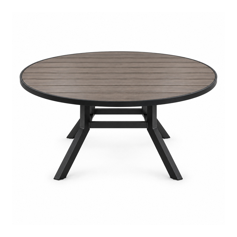 YMX-S-119 Outdoor Dark Round Slat Coffee Table
