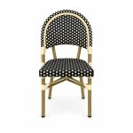 YMX-T-012 Outdoor Black and White Patterned Bistro Chair front view