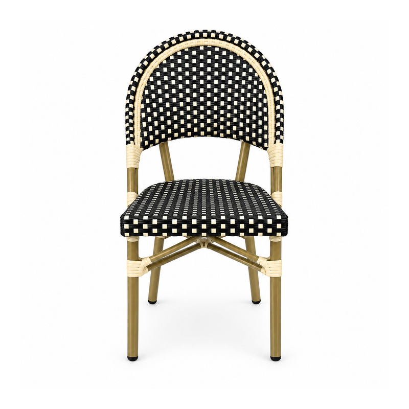 YMX-T-012 Outdoor Black and White Patterned Bistro Chair