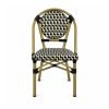 YMX-T-014 Outdoor Black and Beige Patterned Bistro Armchair