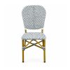 YMX-T-016 Outdoor Black and White Woven Armless Chair