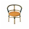 YMX-T-017 Outdoor Green-Trim Round-Back Bistro Armchair