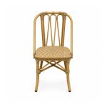 YMX-T-020 Outdoor Natural-Tone Loop-Back Bistro Chair front view
