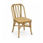 YMX-T-020 Outdoor Natural-Tone Loop-Back Bistro Chair left 45 view