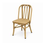 YMX-T-020 Outdoor Natural-Tone Loop-Back Bistro Chair right 45 view