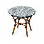YMX-T-101 Outdoor Round Woven-Pattern Bistro Table right 45 view