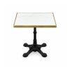 YMX-T-102 Outdoor White Square Gold-Edge Pedestal Table