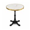 YMX-T-105 Outdoor White Round Gold-Edge Pedestal Table