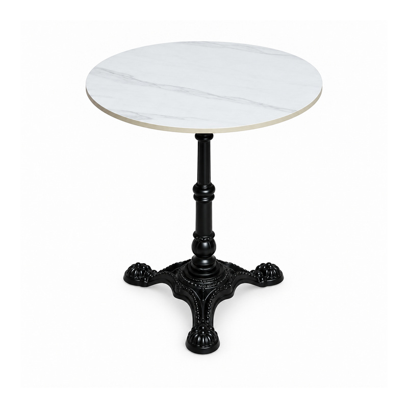 YMX-T-109 Outdoor White Round Pedestal Bistro Table