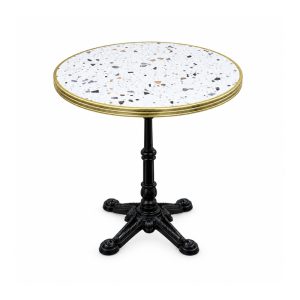 Outdoor Terrazzo-Pattern Round Gold-Edge Table