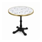 YMX-T-110 Outdoor Terrazzo-Pattern Round Gold-Edge Table right 45 view