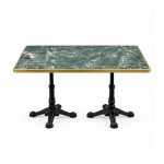 YMX-T-111 Outdoor Green Rectangular Twin-Pedestal Table front view