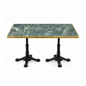 Outdoor Green Rectangular Twin-Pedestal Table