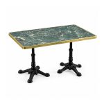 YMX-T-111 Outdoor Green Rectangular Twin-Pedestal Table left 45 view
